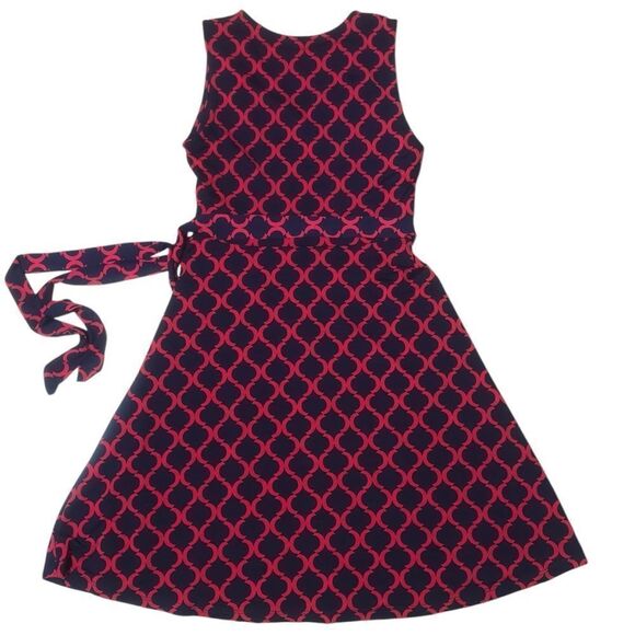 41 Hawthorn Red Navy V-Neck Sleeveless Dress SMALL - Picture 10 of 12